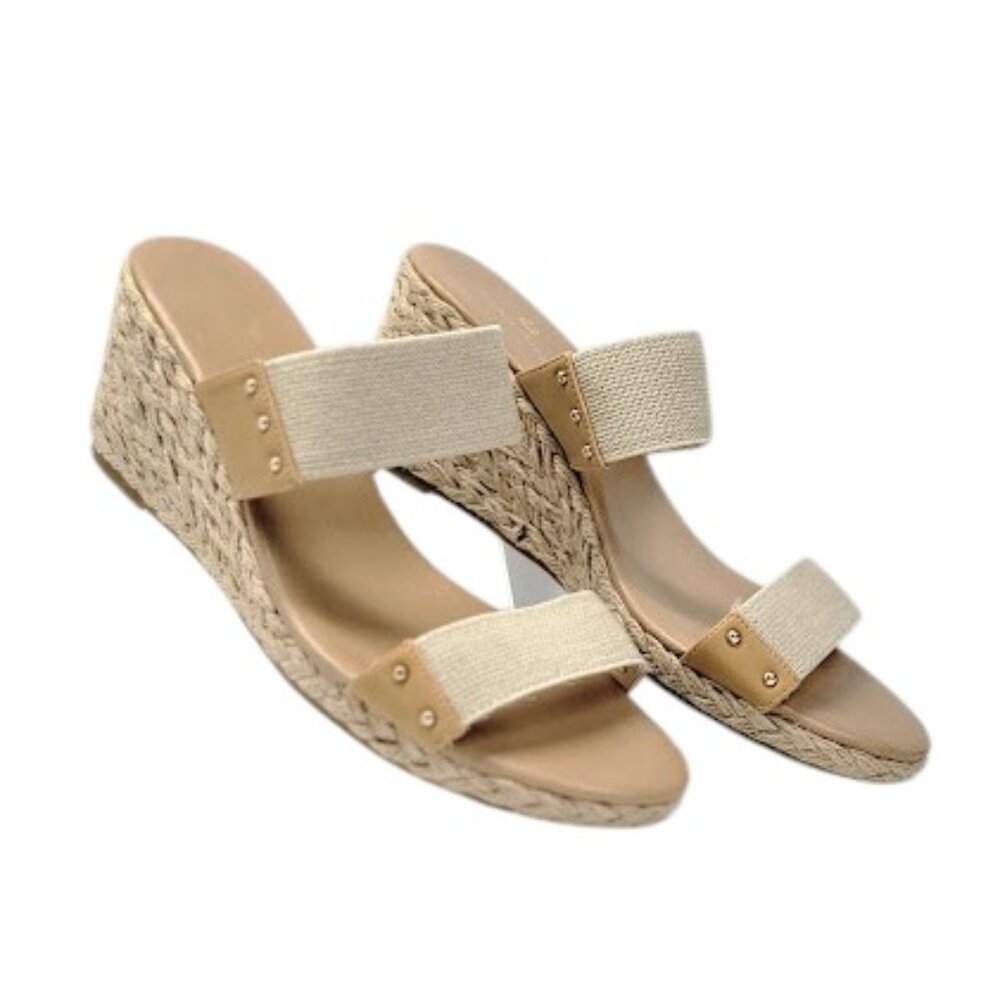 TOMMY BAHAMA WOMEN'S Super Espadrille Wedge Sandals Double Strap Elastic Size 10